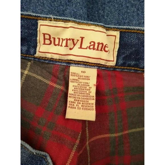 Burrry Lane (Sz 10-30"L) Flannel Insulated Straight Denim Blue High Rise Jeans - Picture 3 of 3